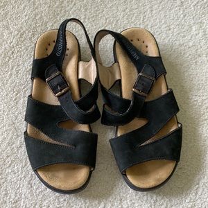 Mephisto Eva slingback black leather sandal size 35